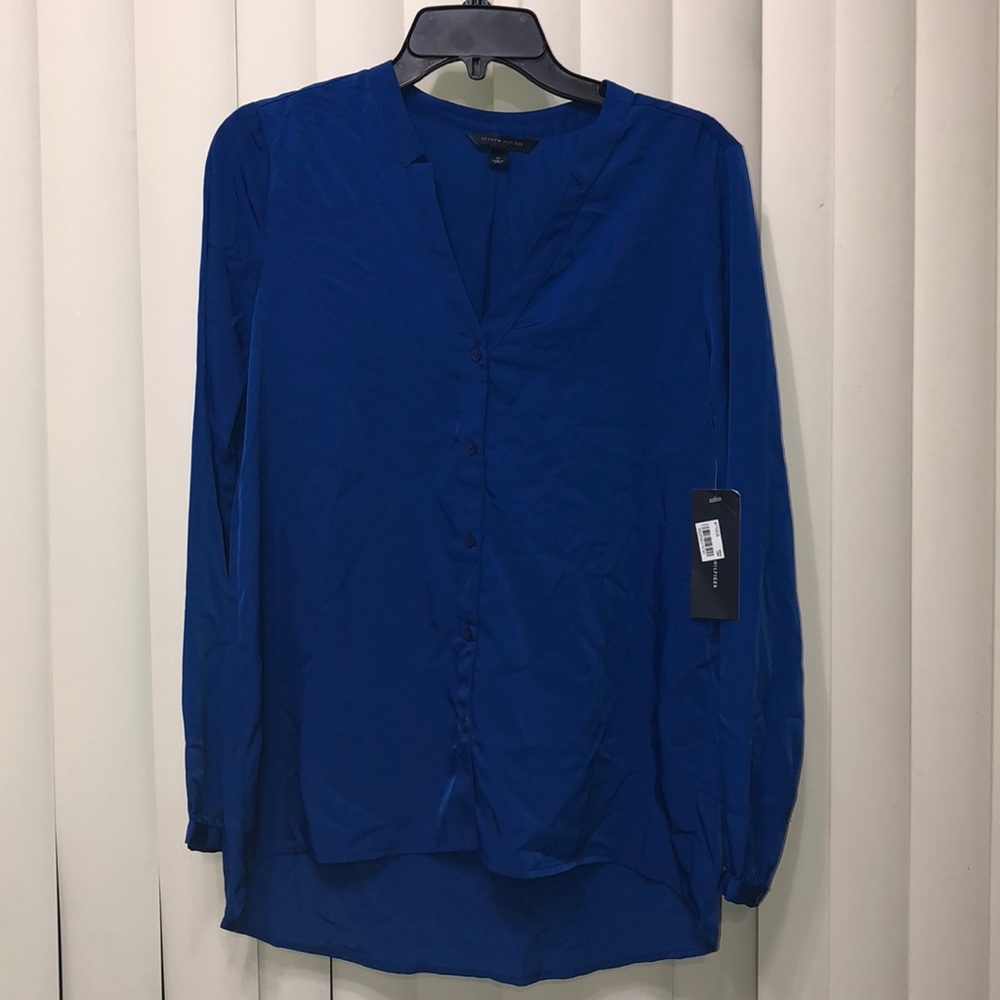 Bright blue blouse